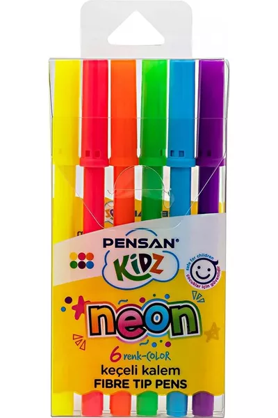Kidz 6er Set Filzstifte - Neonfarben / 