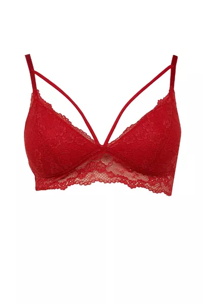 Red Lace Padded Bralette - Fall In Love au