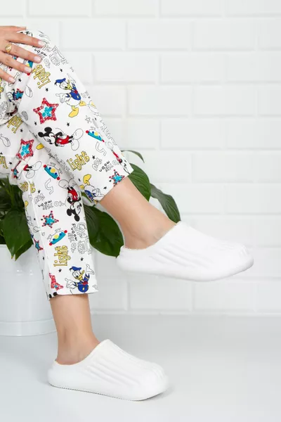 نعل منزلي موظفات فلورا مغطى من الداخل بالصوف للجنسين، حذاء شتوي مقاوم للماء