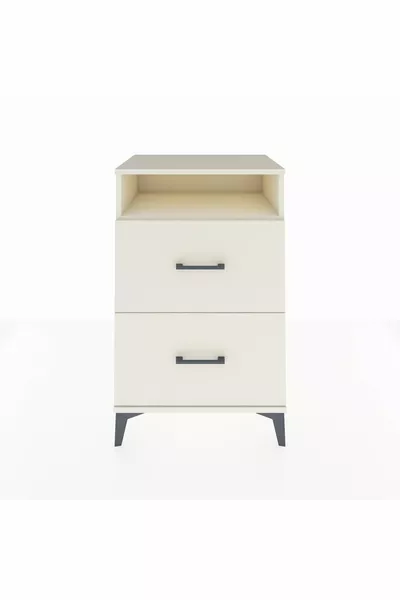 خزانة جانبية هايبرين بطابق واحد ودرجين، بلون العقيق