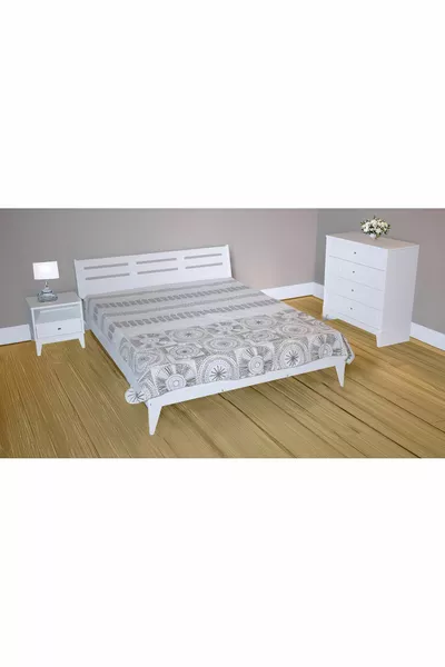 Duru MDF Karyola, Şifonyer , Komodin Takımı , Beyaz