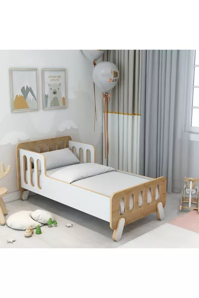 سرير دمية/سرير أطفال خشبي مونتيسوري من سومفي / قابل للتفكيك / سم × سم