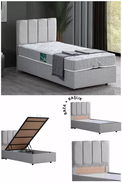 مجموعة دافني المزدوجة، مجموعة رأس السرير مع قاعدة سرير فردي