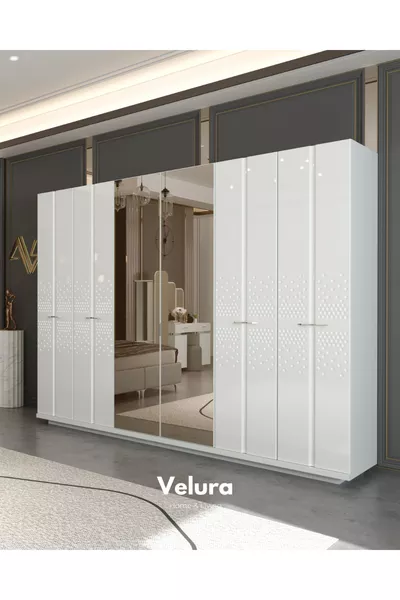 Yıldız Bedroom Set (Wardrobe + Dresser + Nightstand + Bed)