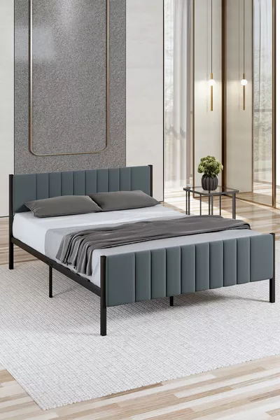 Lotus Metal Bed Frame Anthracite Color, Available in Size Options