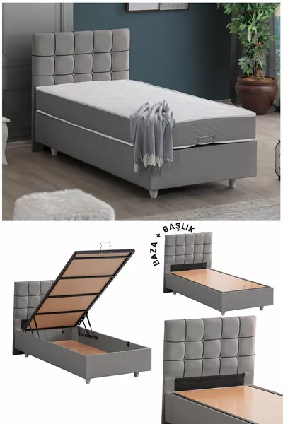 Tavira Tweedelige Set, Eenpersoons Bedbodem en Hoofdeinde Set