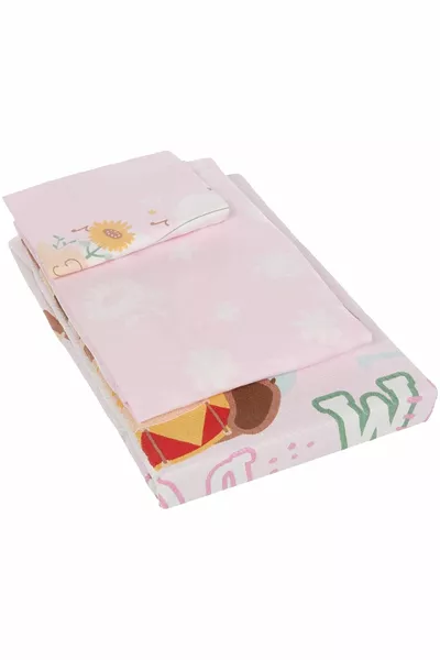 Masha Licentie Personage Bedrukte% Dekbedovertrek Set, Roze, Baby