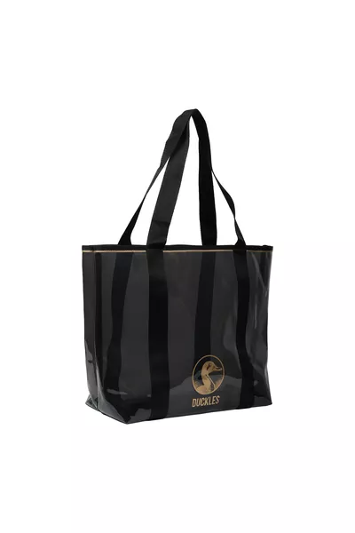 حقيبة شاطئ شفافة سوداء حجم كبير جداً