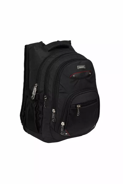 Black  Waterproof Lined Fabric Backpack