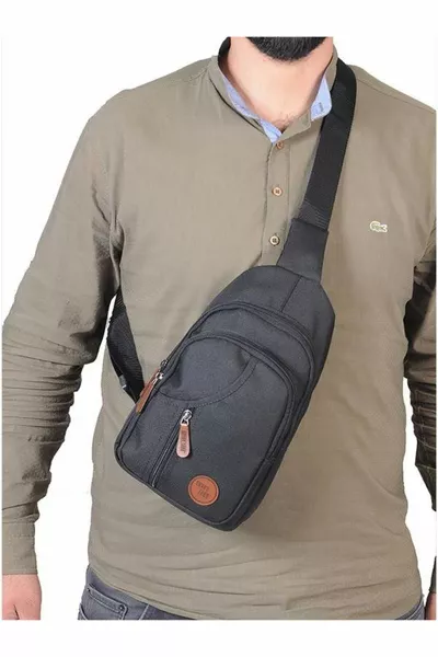 Seven Teen  Crossbody Multi-Pocket Bag Black