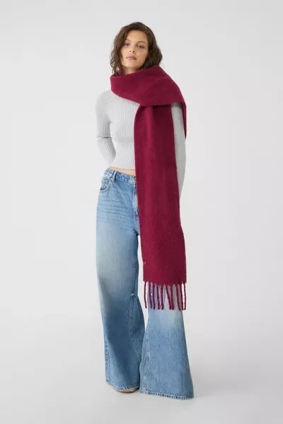 Imported Burgundy (CHERRY) Puffy Soft-Textured Women's Scarf Shawl Shoulder Wrap