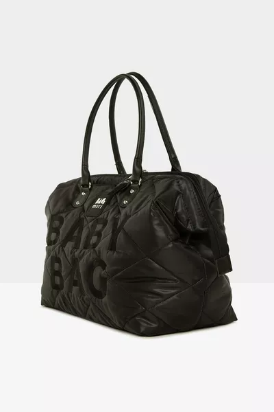 حقيبة بيبي سوداء مطرزة قابلة للنفخ للعناية بالأم والطفل