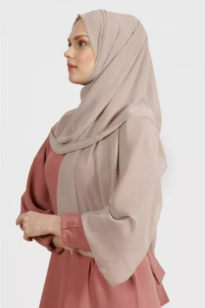 Crepe Chiffon Scarf Soft Beige