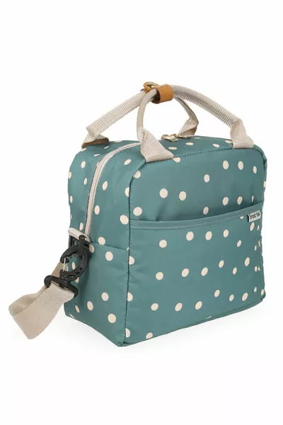 حقيبة عناية حرارية للام والطفل لنقل الطعام وعزل الحرارة باللون الأخضر