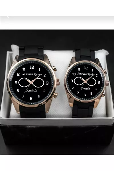 Дорогие часы для пары, черные двойные наручные часы, подарок на День святого Валентина