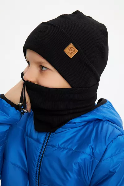 قبعة ووشاح وطقم على الموضة للأطفال حديثي الولادة والرضع للذكور مريح مصنوع من القطن بنسبة %