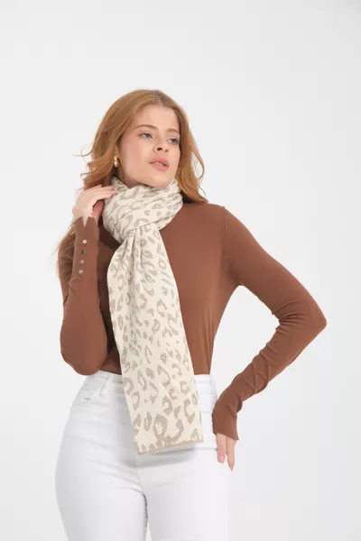 Leopardenmuster Strickschal, Strickschal, weicher Schal, Damenschal, Schal, gestrickter Schal