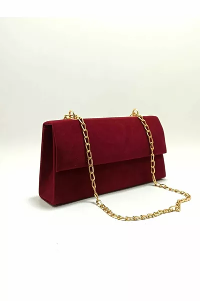 Women's Bag Burgundy Suede