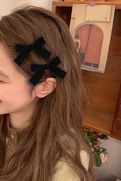 Pince Velours Noire 2 Pièces