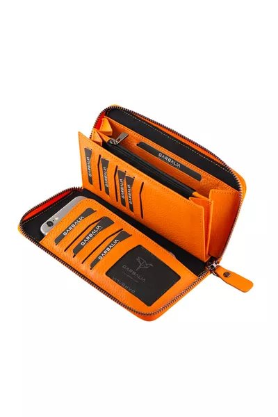 Дамски портфейл Arthur от истинска кожа в оранжево