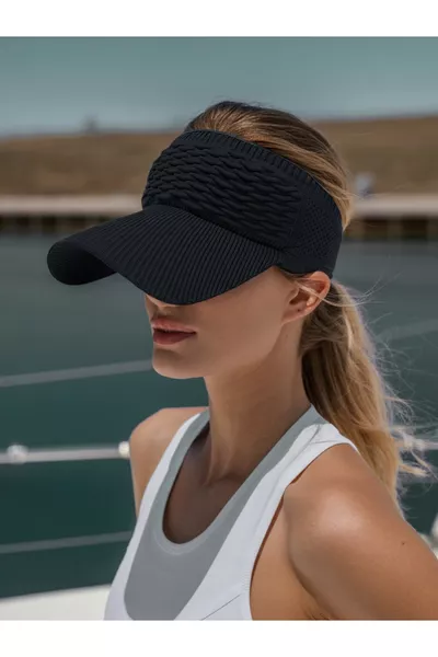 Women's Summer Knit Texture Visor Hat - Sport Style