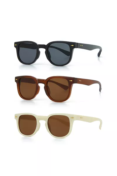 طقم فرصي من 3 نظارات شمسية للجنسين