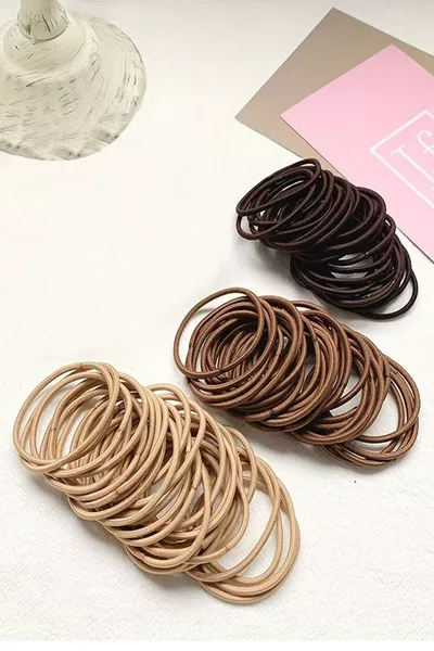 Ensemble de petites pinces élastiques pour cheveux tons café pour femme