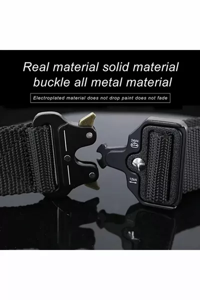 Tactique Cobra Ceinture Palaska Noir [Boucle en plastique rigide et pince en métal]