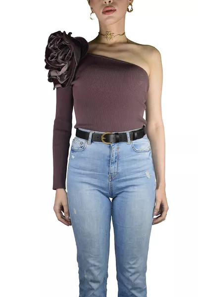 % Genuine Leather Black Women's Belt with Gold Buckle, 3cm=