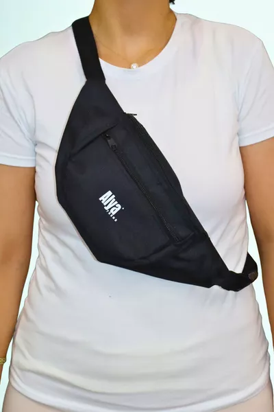 Sacoche unisexe noire à 2 compartiments pour épaule et taille, imperméable, pour le sport et le quotidien