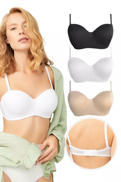 Underwired Shaping Non-Padded Strapless Bra 3-Pack