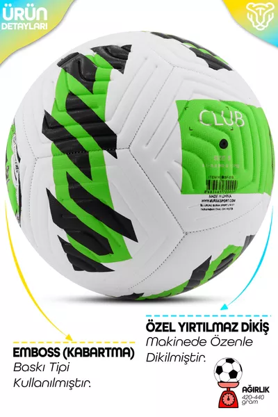 Оригинальный футбольный мяч с насосом в подарок, для жестких покрытий, гибридный, зеленый, размер 5