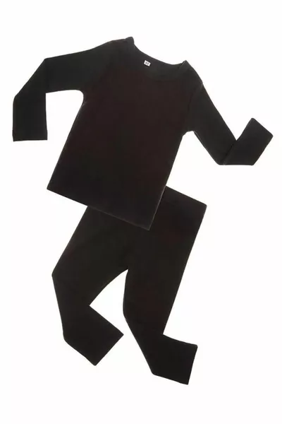 Boys' Thermal Top and Bottom Set Black