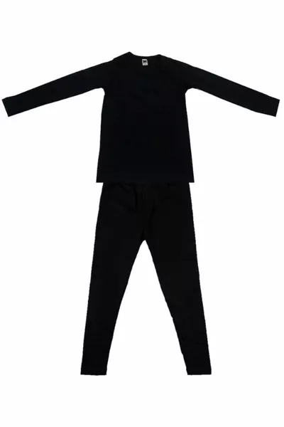 Boys' Thermal Top and Bottom Set Black