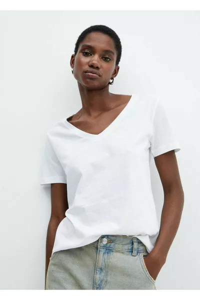 % Cotton V-Neck T-Shirt