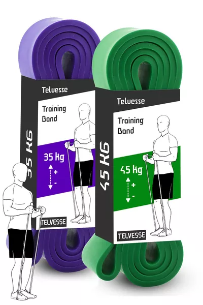 2er-Set + KG Widerstandsband-Set Muskelaufbau Gummiband Fitness Pilates Cross-Training Band