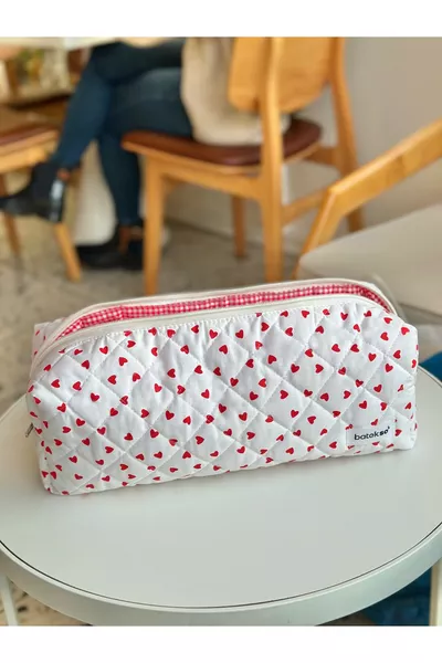 Reistas voor Haarstylingapparaten met Rode Hartjes - XL Maat