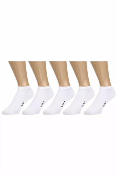 5 Pairs of Seamless Cotton White Slipper Socks, Summer Durable Heel and Toe