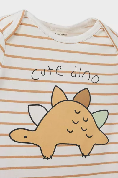 Baby Boy Newborn Dinosaur Print Cotton Short Sleeve Romper HS