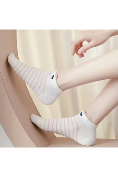 5 пар милых 3D разноцветных женских носков-тапочек с рисунком кота, ароматизированные после стирки