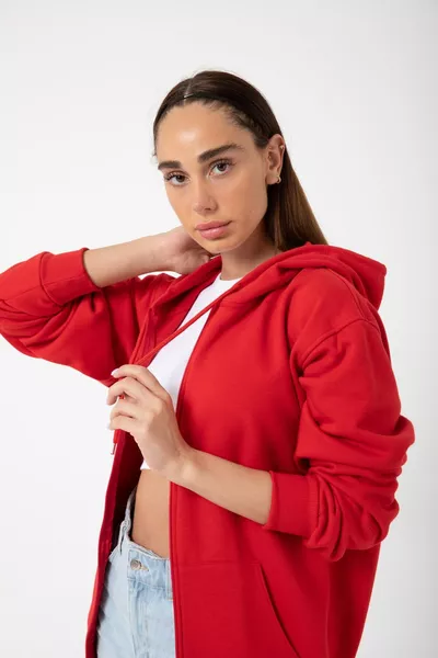 كارديغان نسائي بسحاب وغطاء رأس - البساطة والجودة معًا