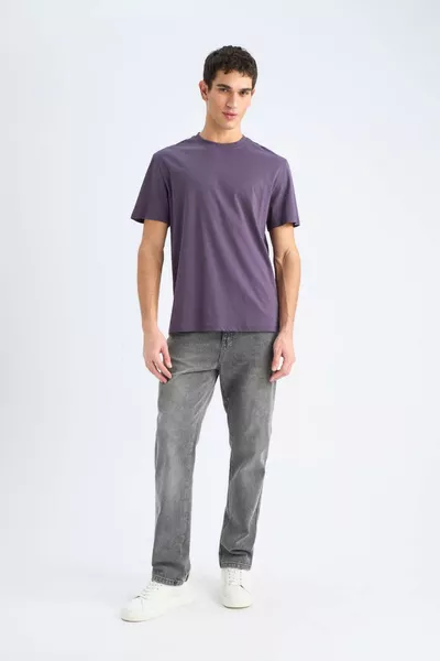 % Cotton New Regular Fit Crew Neck Basic Plain Short Sleeve T-Shirt SP