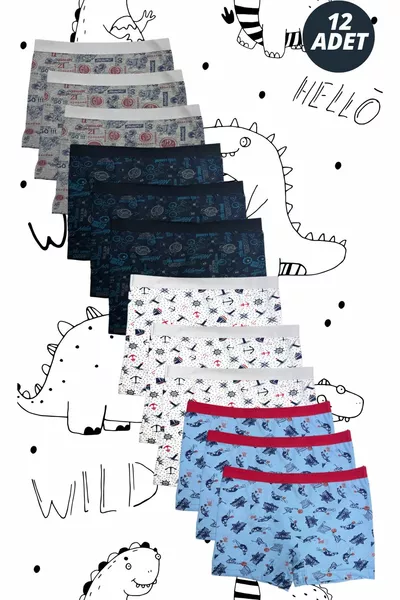  قطعة بوكسر للأطفال الأولاد بنقوش مصنوعة من الليكرا