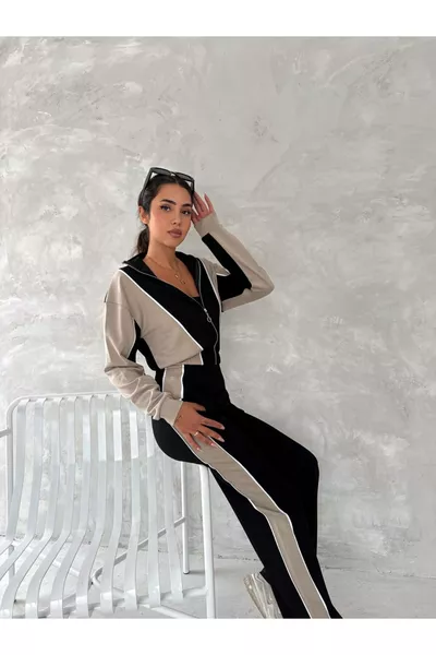 Women - Garnished Tracksuit Set Modal Fabric