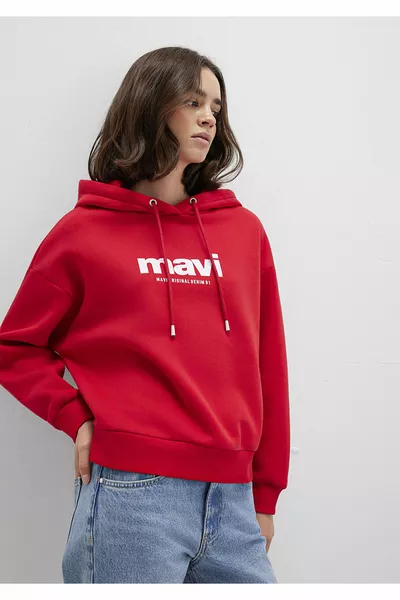 Rode Hoodie met Logo 
