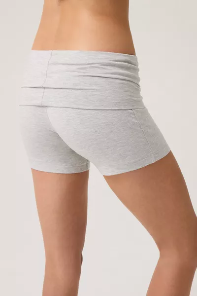 Gray Foldable Waist Detail Shorts Lounge Shorts