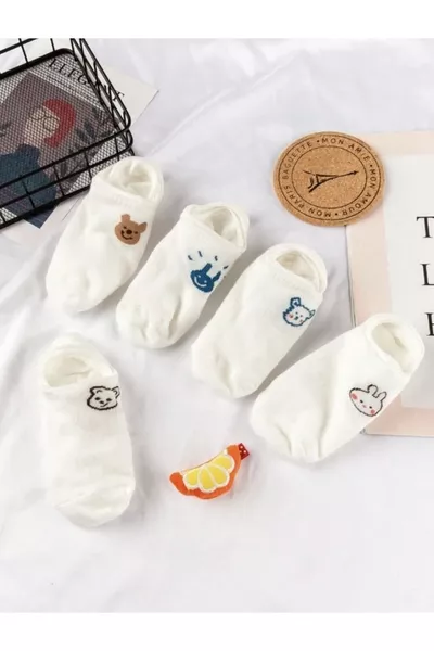 Set di 5 paia di calze da donna carine (invisibili)