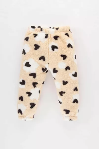 Baby Girl Heart Pattern Plush Sweatshirt and Sweatpants 2-Piece Set au