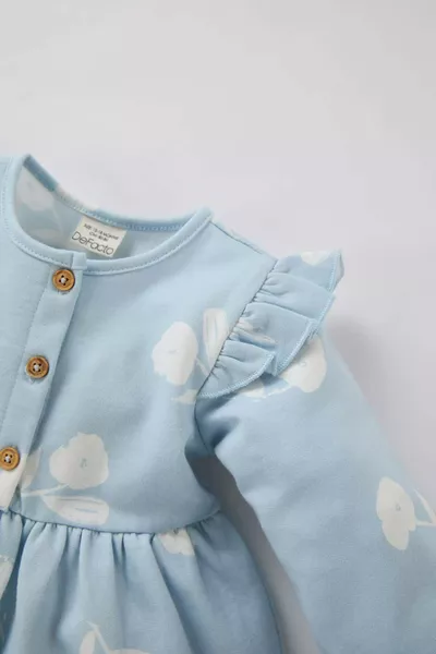 Long-Sleeve Sweatshirt Dress with Baby Girl Print WN