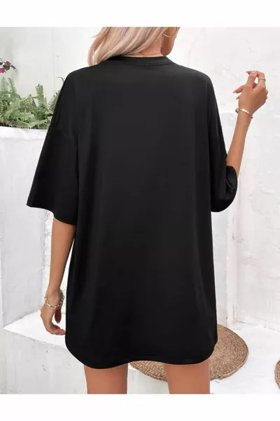 T-shirt estiva oversize in cotone con stampa di margherite